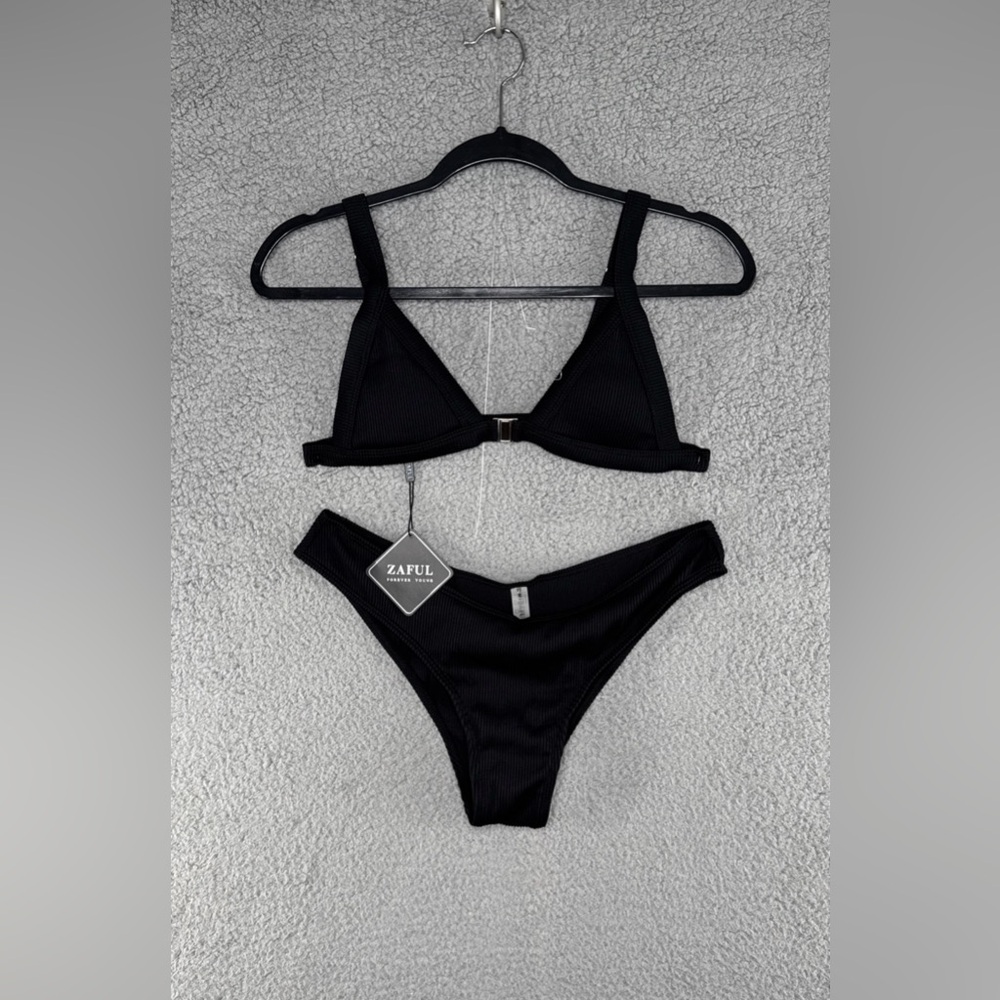 ZAFUL Front Closure Textured Ribbed Bikini Swimsuit  Women’s Size 6 NWT